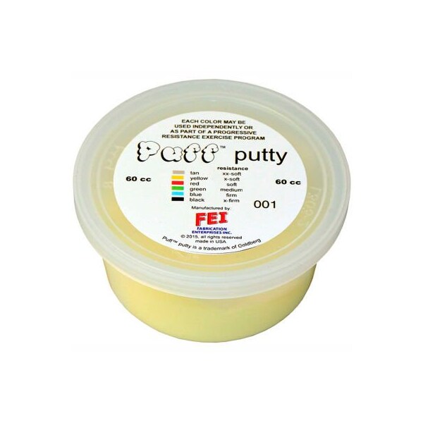 Fabrication Enterprises Puff LiTE Color-Coded Exercise Putty, X-Soft, Yellow, 60cc 10-1401 - main
